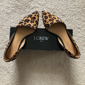 J. Crew Leopard D’orsay Flats